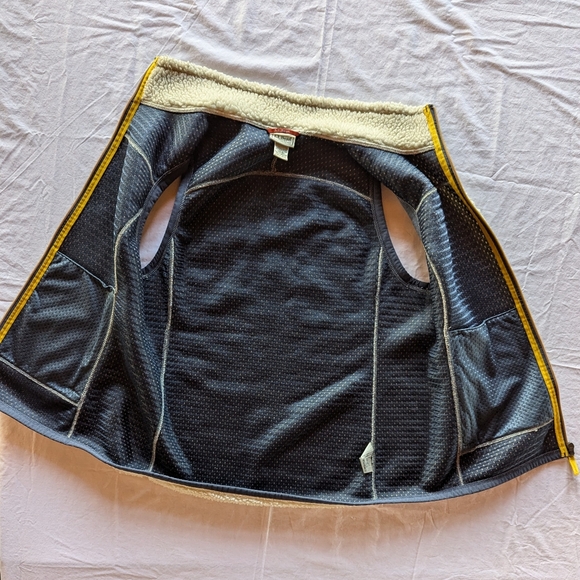 L.L. Bean Sherpa Deep Pile Fleece Men's Vest Medium Full Zip Ivory - Picture 4 of 11